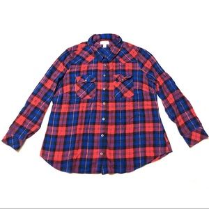 Forever 21 Blue and Red Plaid Button Up